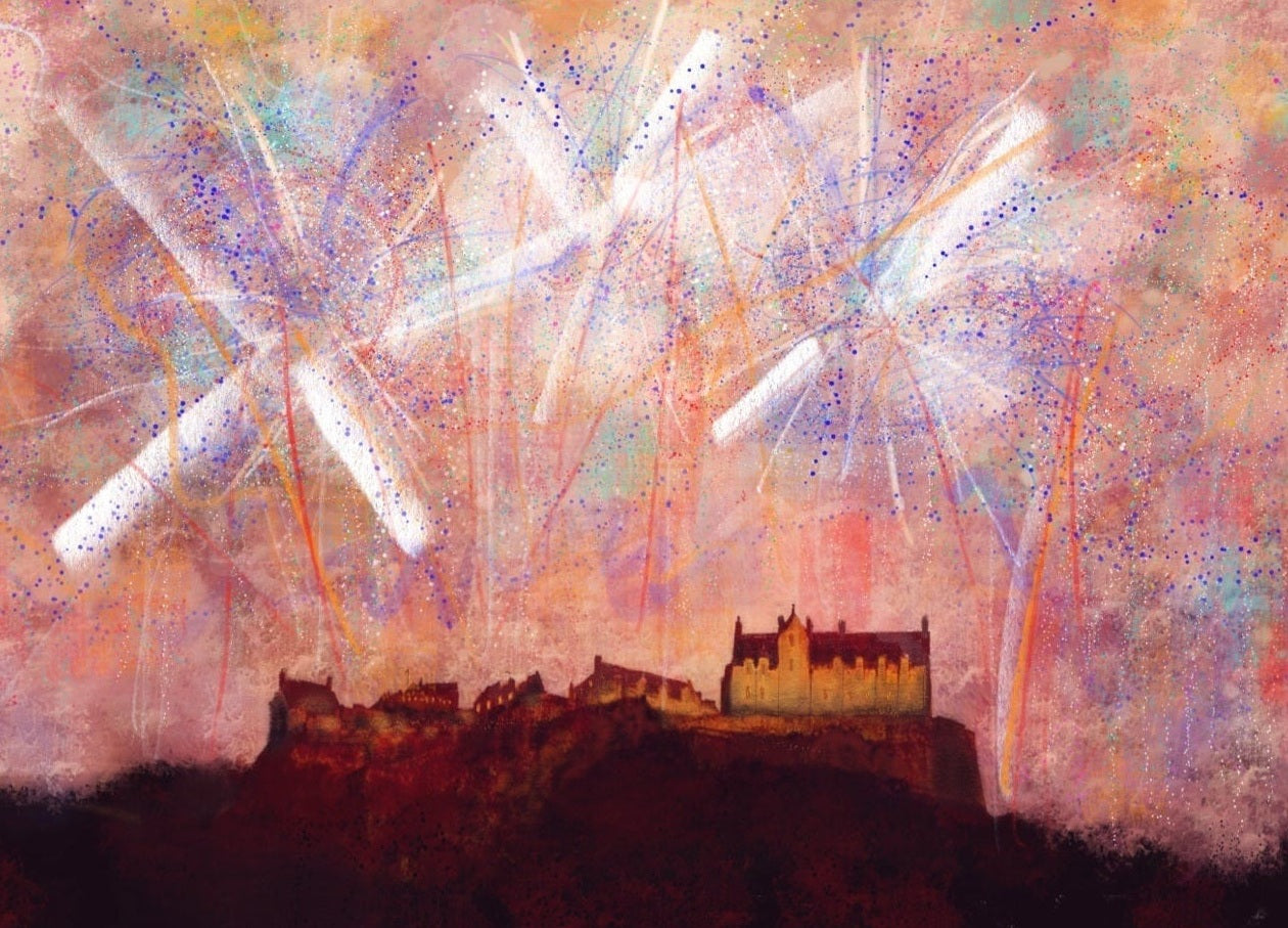 Edinburgh Castle Fireworks ii Art Prints