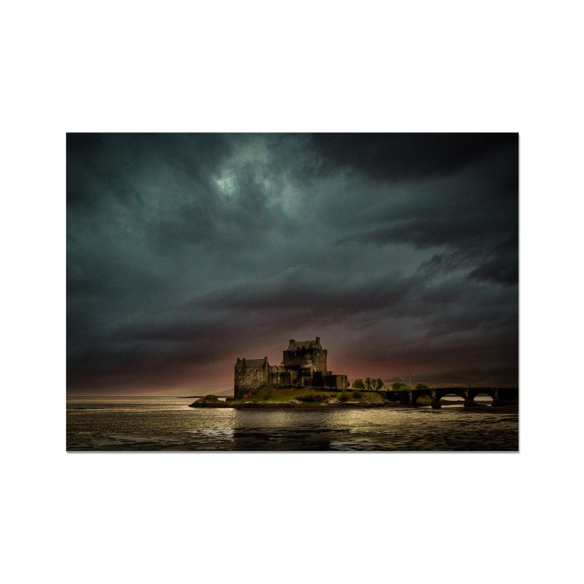 A Brooding Eilean Donan Castle Prints | Historic &amp; Iconic Scotland Art Gallery | Paintings, Prints, Homeware and Art Gifts From Scotland By Scottish Artist Kevin Hunter