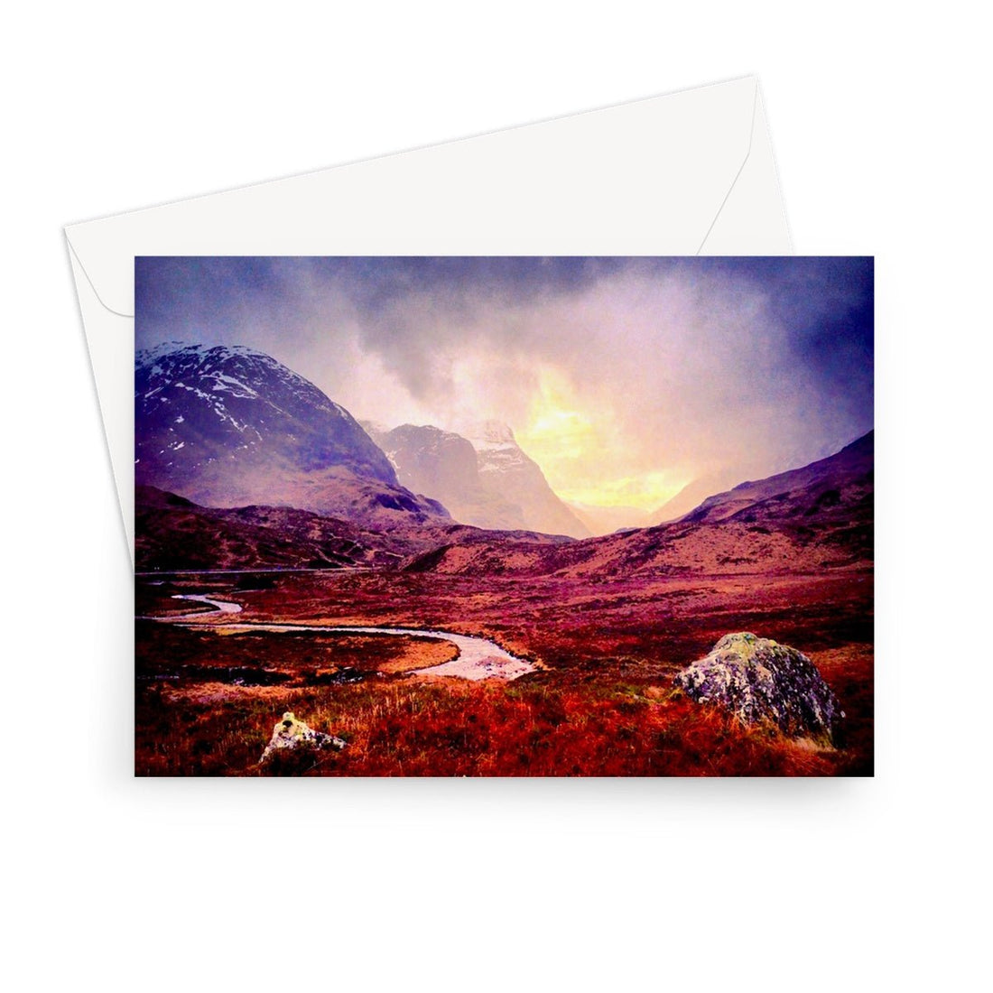 A Brooding Glencoe Scottish Art Gifts Greeting Card