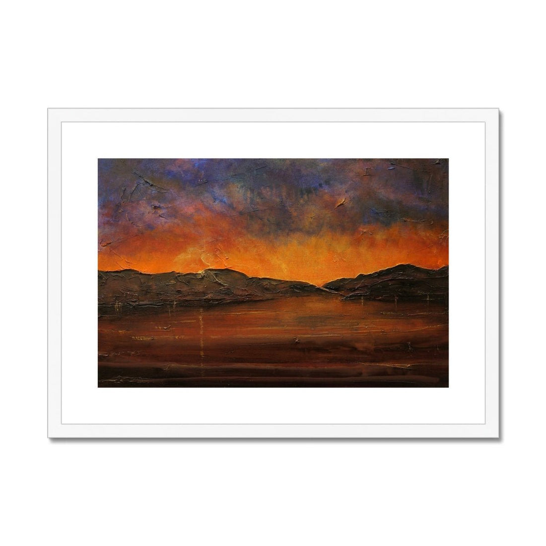 A Brooding River Clyde Dusk Painting | Framed &amp; Mounted Prints From Scotland