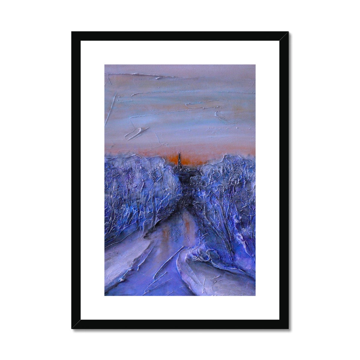 A Frozen River Kelvin Painting | Framed &amp; Mounted Prints From Scotland