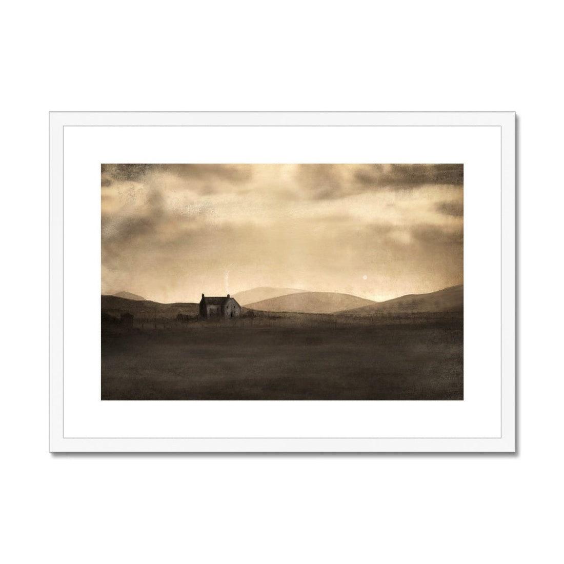 A Moonlit Croft Painting | Framed &amp; Mounted Prints From Scotland