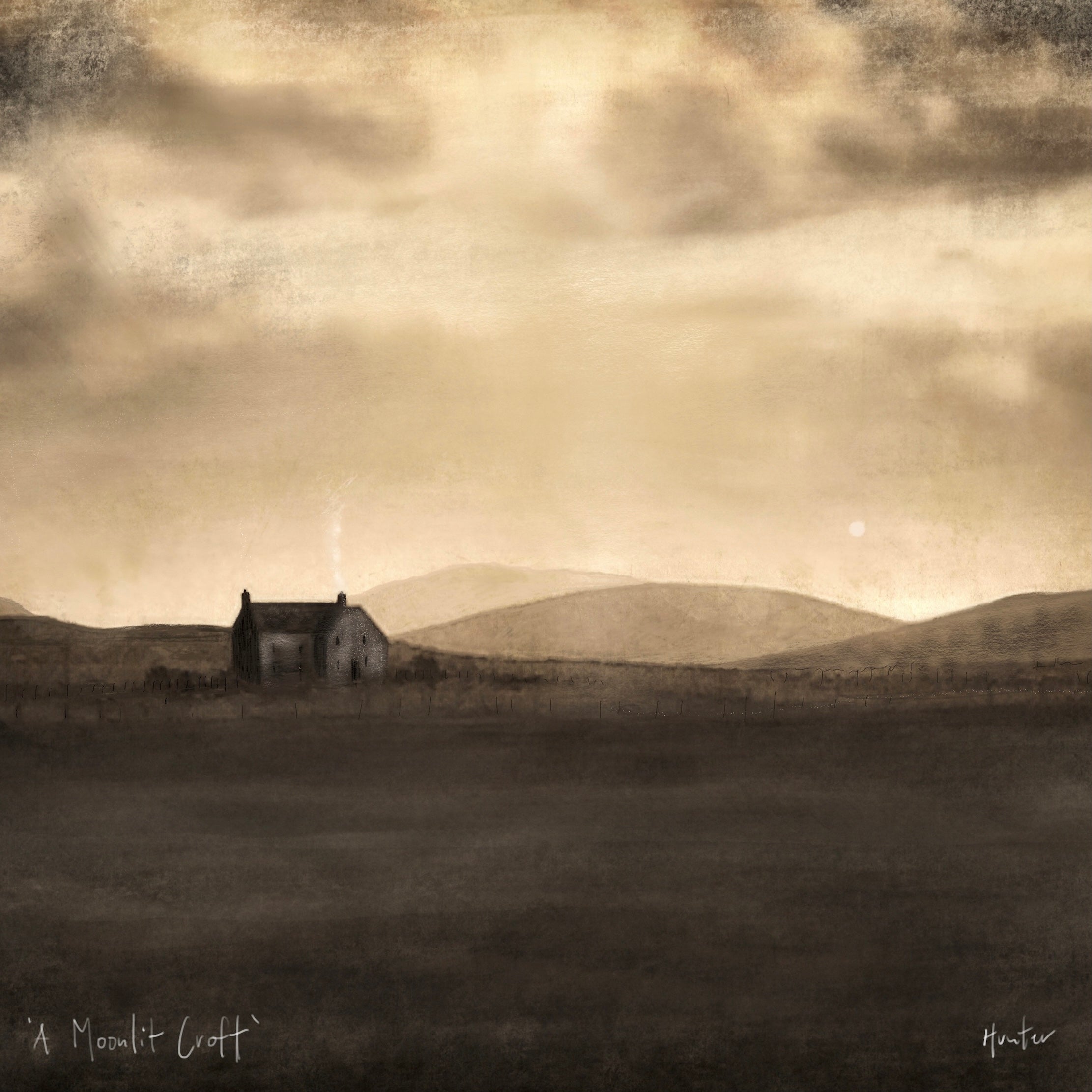 A Moonlit Croft | Scotland In Your Pocket Art Print