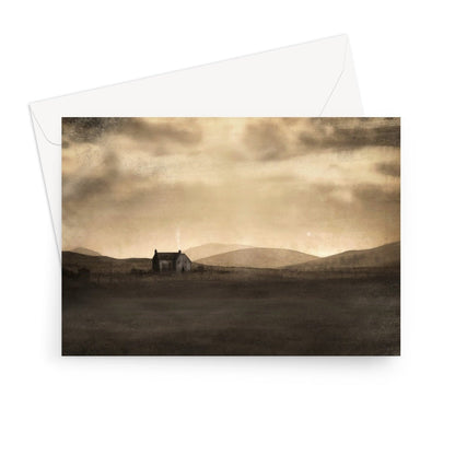 A Moonlit Croft Scottish Art Gifts Greeting Card