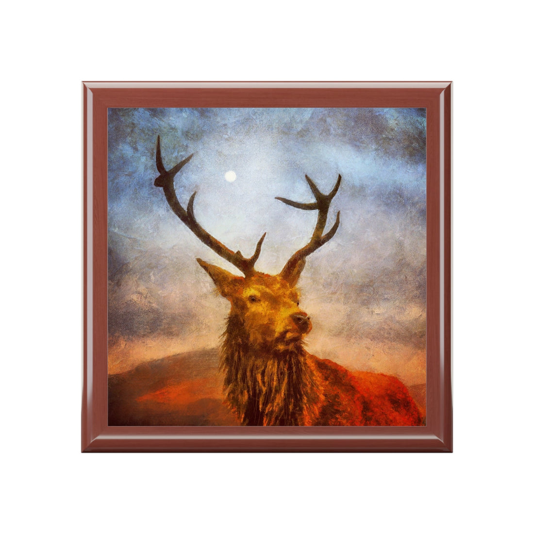 A Moonlit Highland Stag | Art Jewellery Box | Scotland