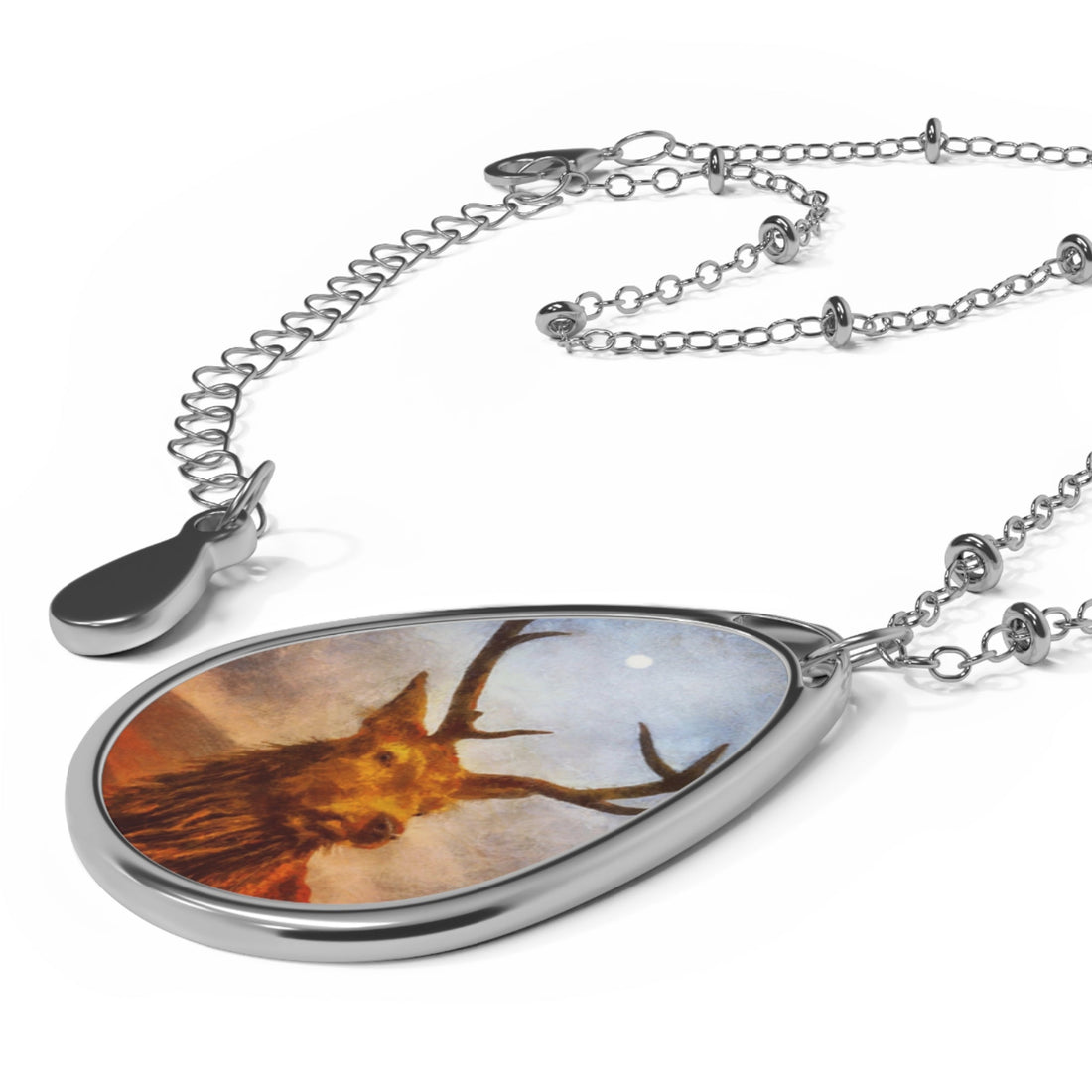 A Moonlit Highland Stag Necklace | Scottish Highlands &amp; Lowlands Art Gallery | Paintings, Prints, Homeware and Art Gifts From Scotland By Scottish Artist Kevin Hunter