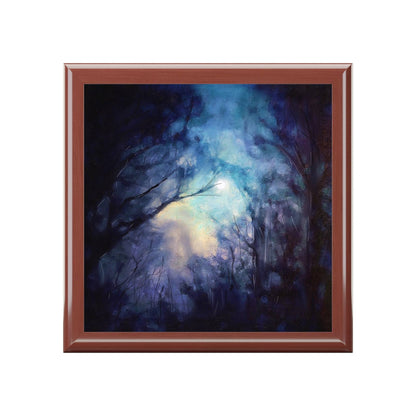 A Moonlit Highland Wood | Art Jewellery Box | Scotland