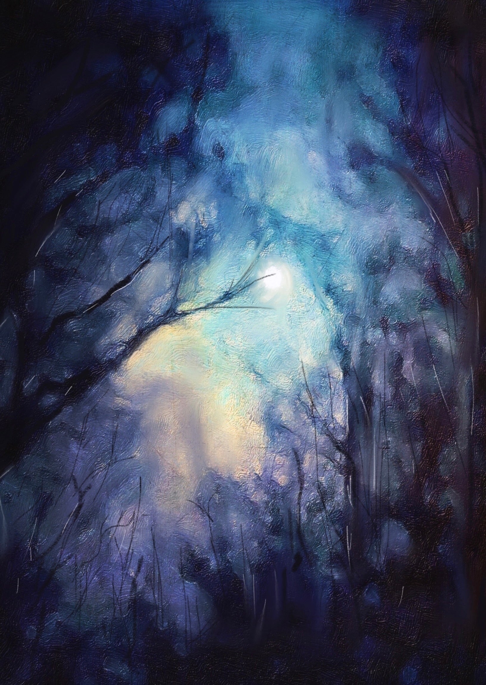 A Moonlit Highland Wood Collector & Open-Edition Prints Scotland-Scottish Highlands & Lowlands Art Gallery