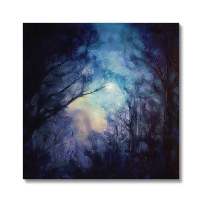 A Moonlit Highland Wood Canvas | Scottish Highlands &amp; Lowlands Art Gallery | Paintings, Prints, Homeware and Art Gifts From Scotland By Scottish Artist Kevin Hunter