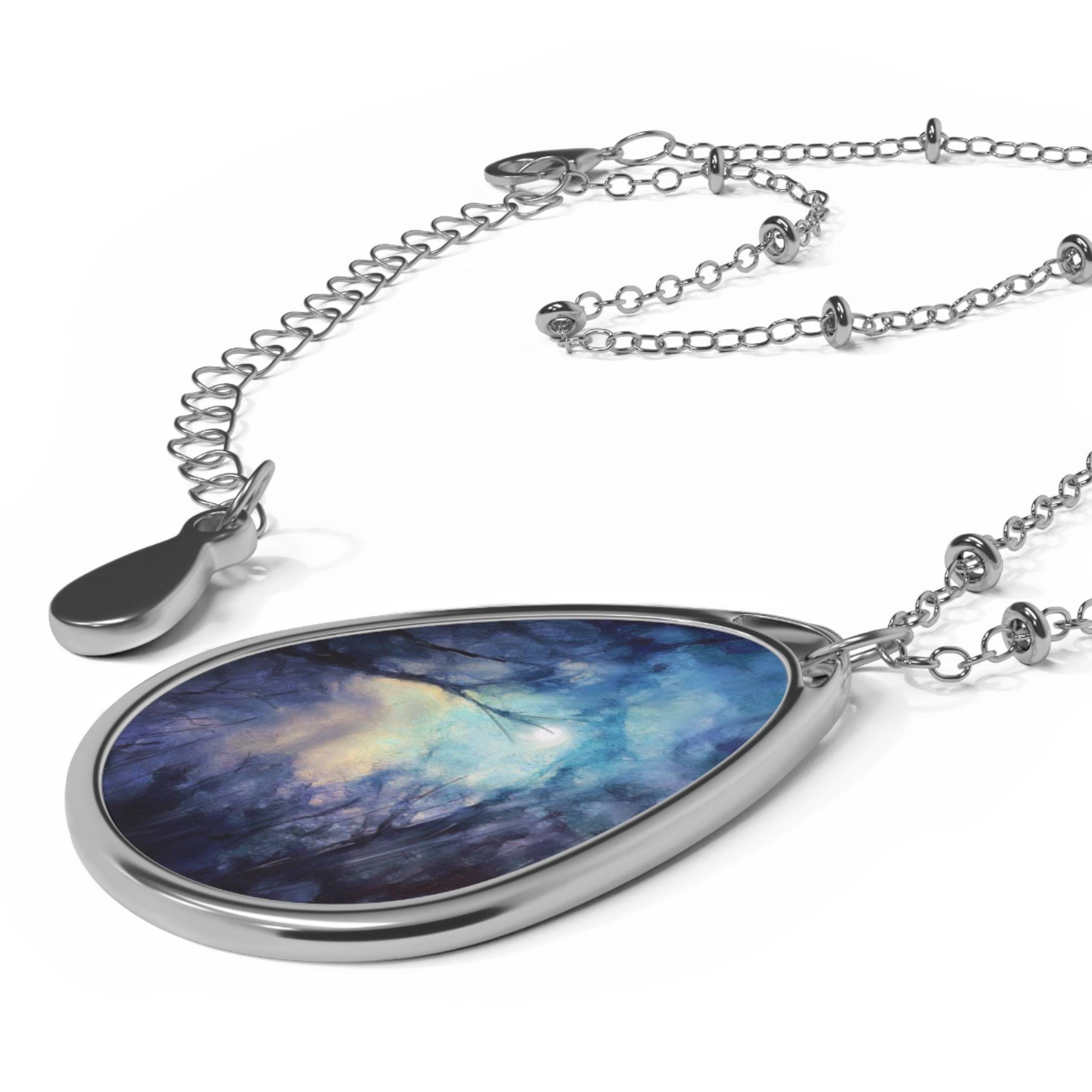 A Moonlit Highland Wood Necklace | Scottish Highlands &amp; Lowlands Art Gallery | Paintings, Prints, Homeware and Art Gifts From Scotland By Scottish Artist Kevin Hunter