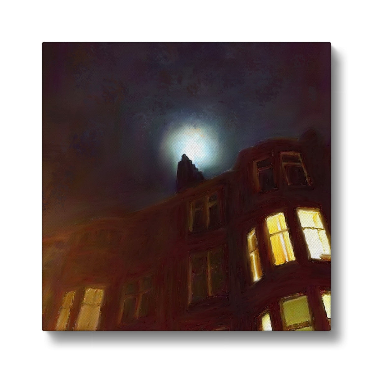 A Moonlit Tenement Art Eco Canvas-Edinburgh &amp; Glasgow Art Gallery