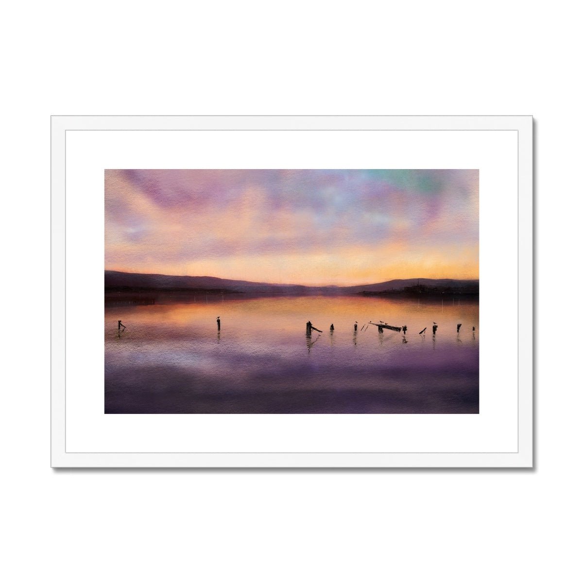 Admiralty Jetty Dusk Painting | Framed &amp; Mounted Prints From Scotland