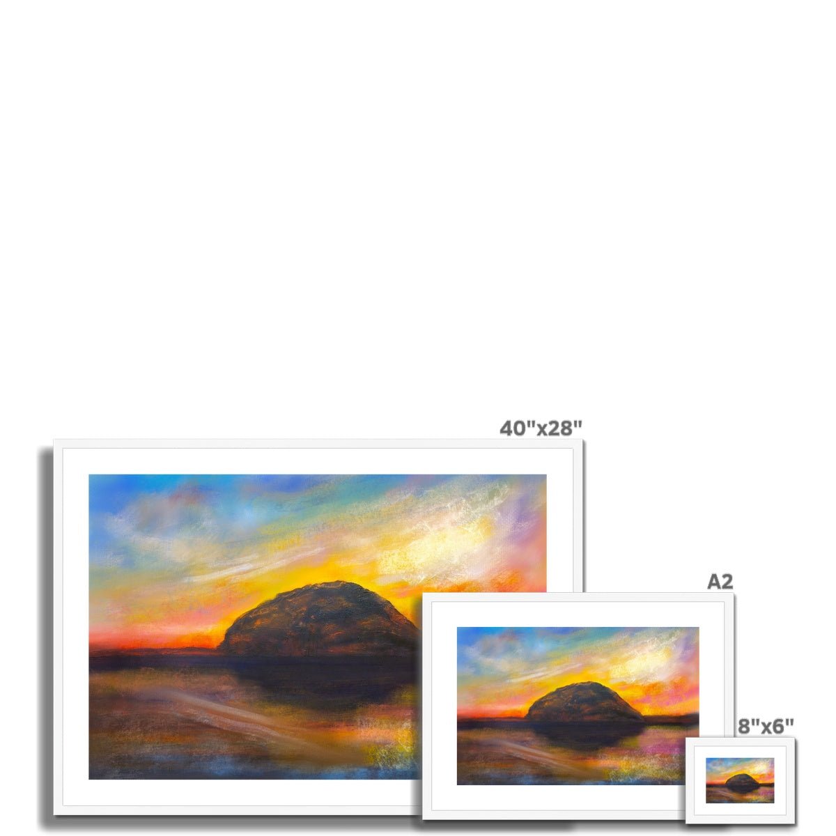 Ailsa Craig Dusk Painting | Framed & Mounted Prints From Scotland