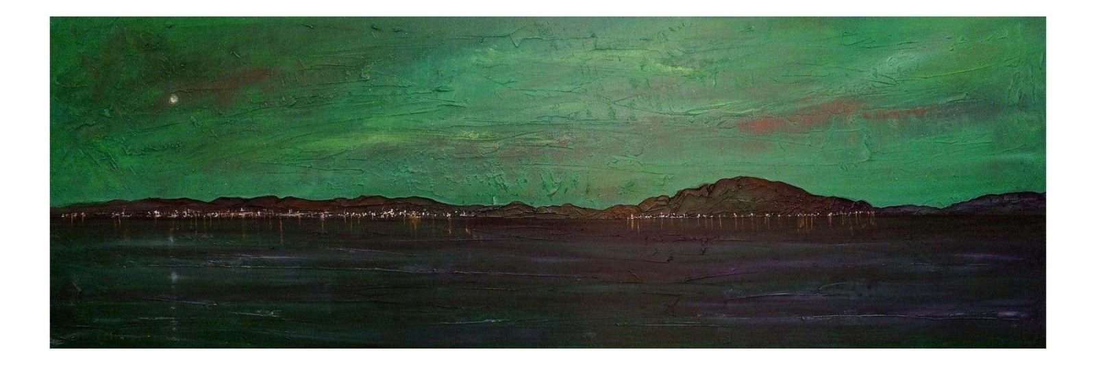 An Ethereal Clyde Night | Panoramic Painting & Art Prints | River Clyde Art Gallery | Paintings, Prints, Homeware and Art Gifts From Scotland By Scottish Artist Kevin Hunter