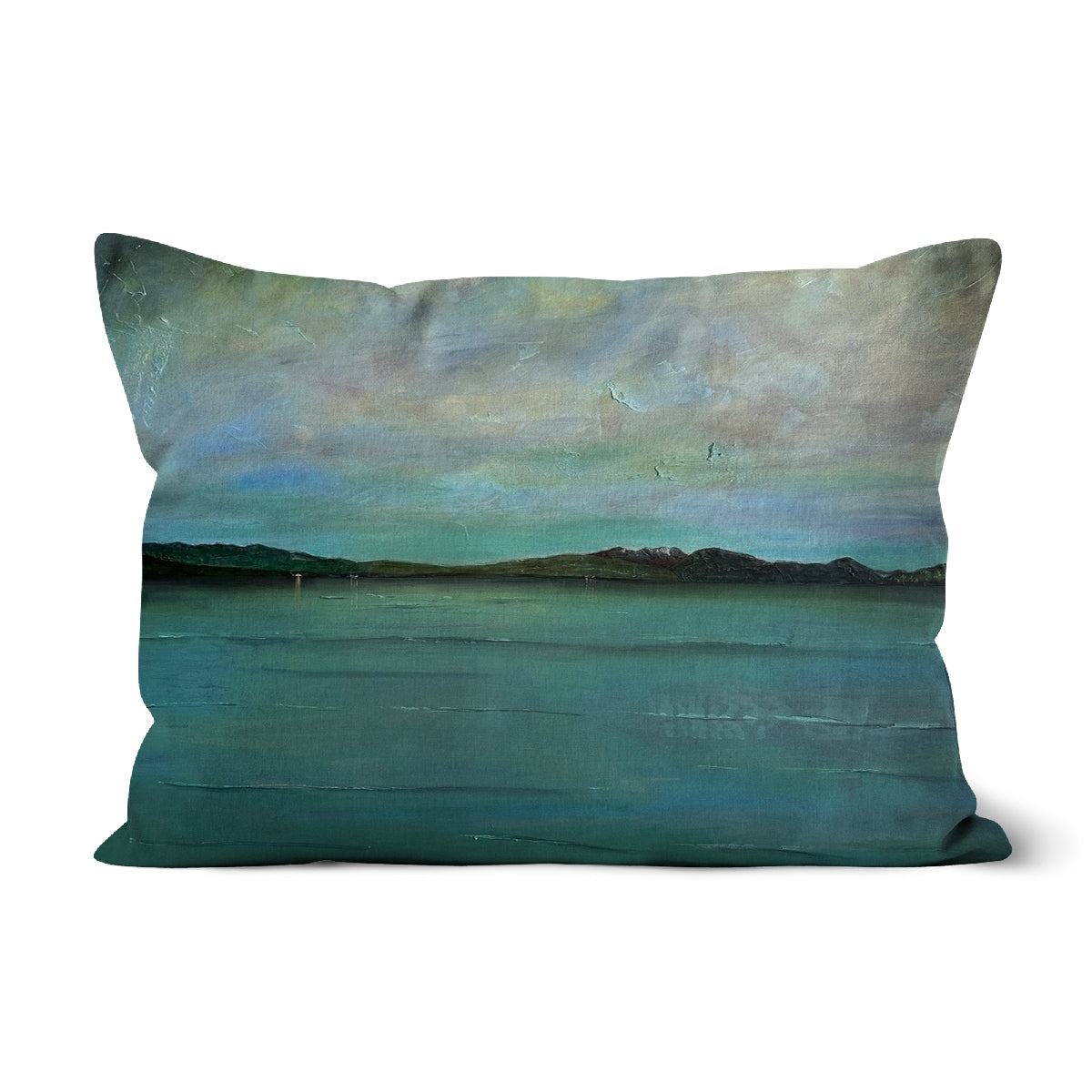 An Ethereal Loch Lomond Art Gifts Cushion | Scottish Lochs & Mountains Art Gallery | Paintings, Prints, Homeware and Art Gifts From Scotland By Scottish Artist Kevin Hunter