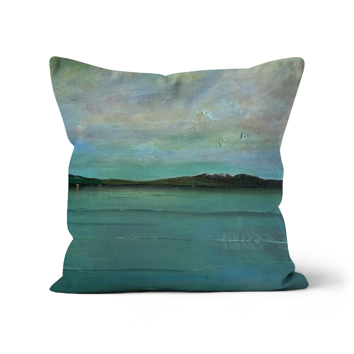 An Ethereal Loch Lomond Art Gifts Cushion | Scottish Lochs & Mountains Art Gallery | Paintings, Prints, Homeware and Art Gifts From Scotland By Scottish Artist Kevin Hunter