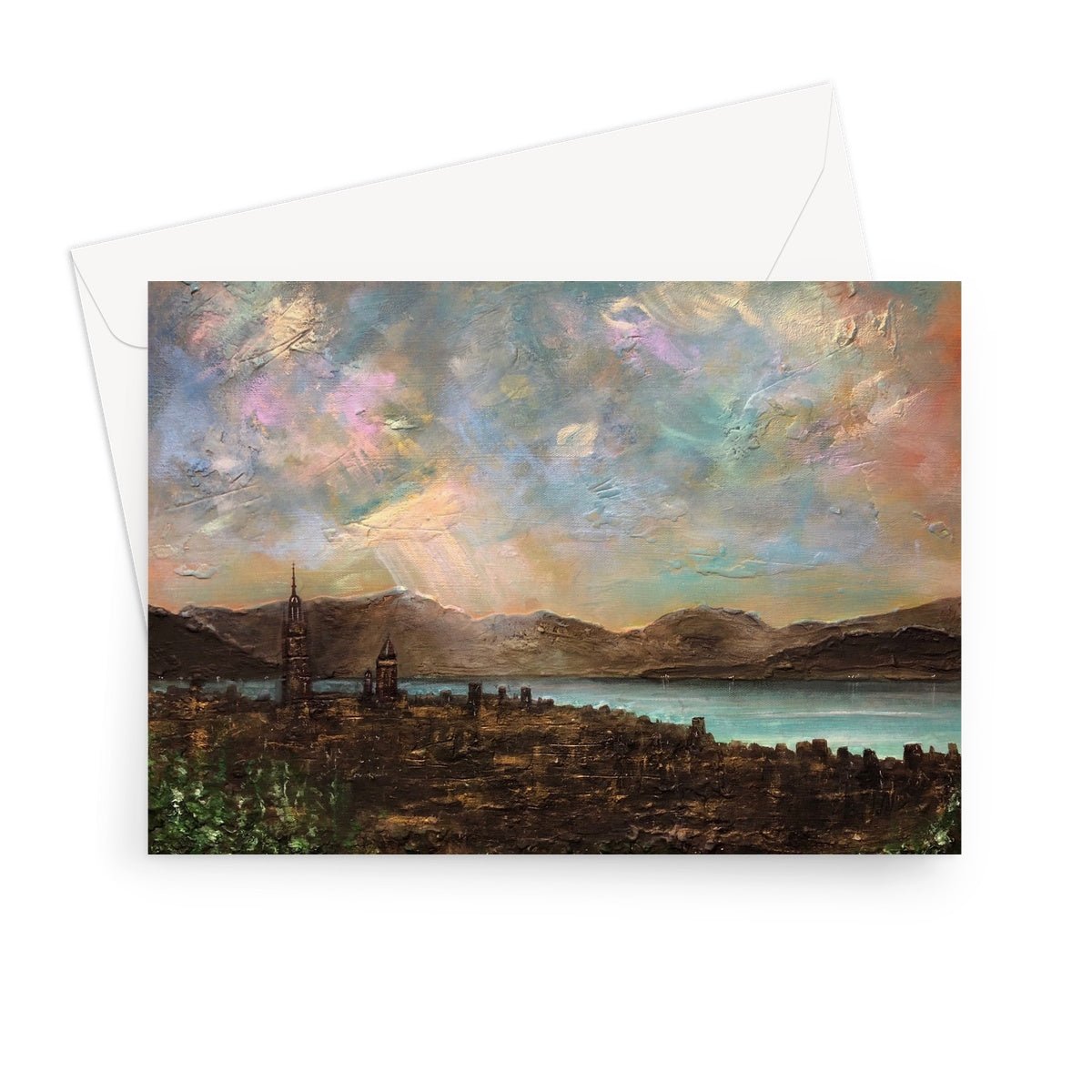 Angels Fingers Over Greenock Scottish Art Gifts Greeting Card