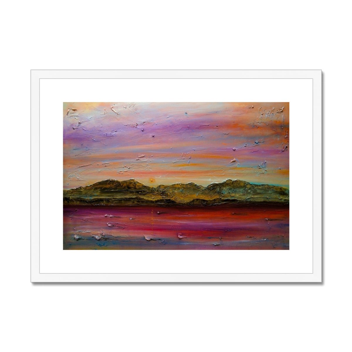 Arran Autumn Dusk Painting | Framed &amp; Mounted Prints From Scotland