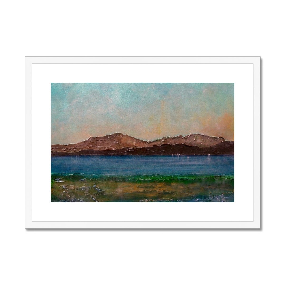 Arran From Scalpsie Bay Painting | Framed &amp; Mounted Prints From Scotland