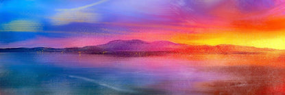 Arran Sunset Panoramic 60x20 inch Stretched Canvas Statement Wall Art