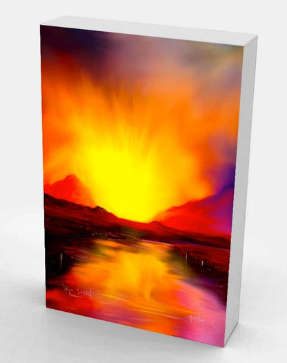 Arran Sunset Wooden Art Block