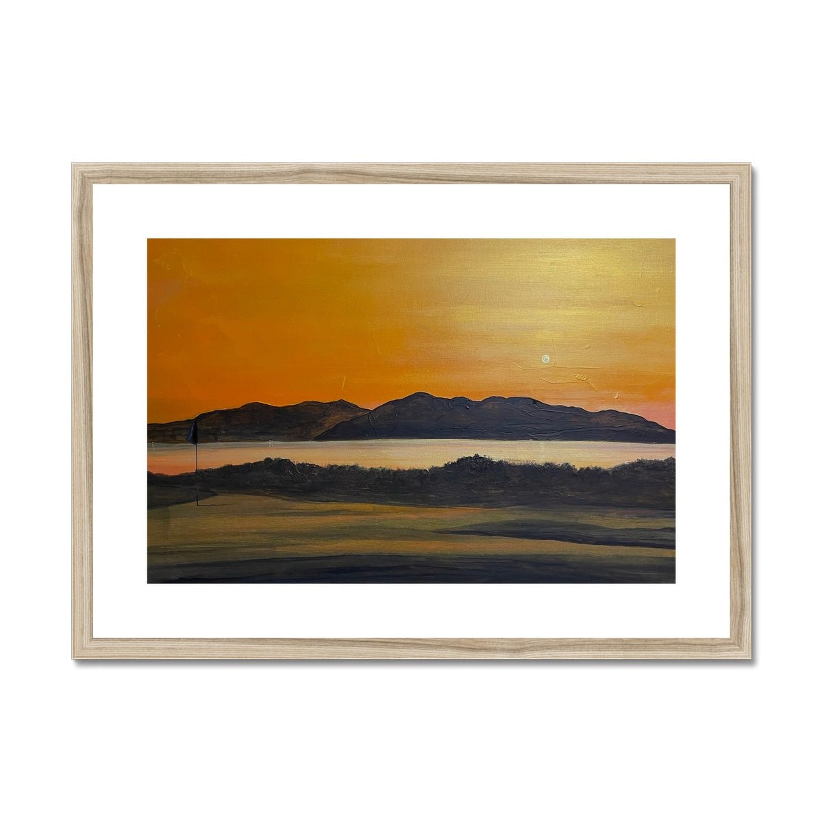 Arran &amp; The 5th Green Royal Troon Golf Course Painting | Framed &amp; Mounted Prints From Scotland