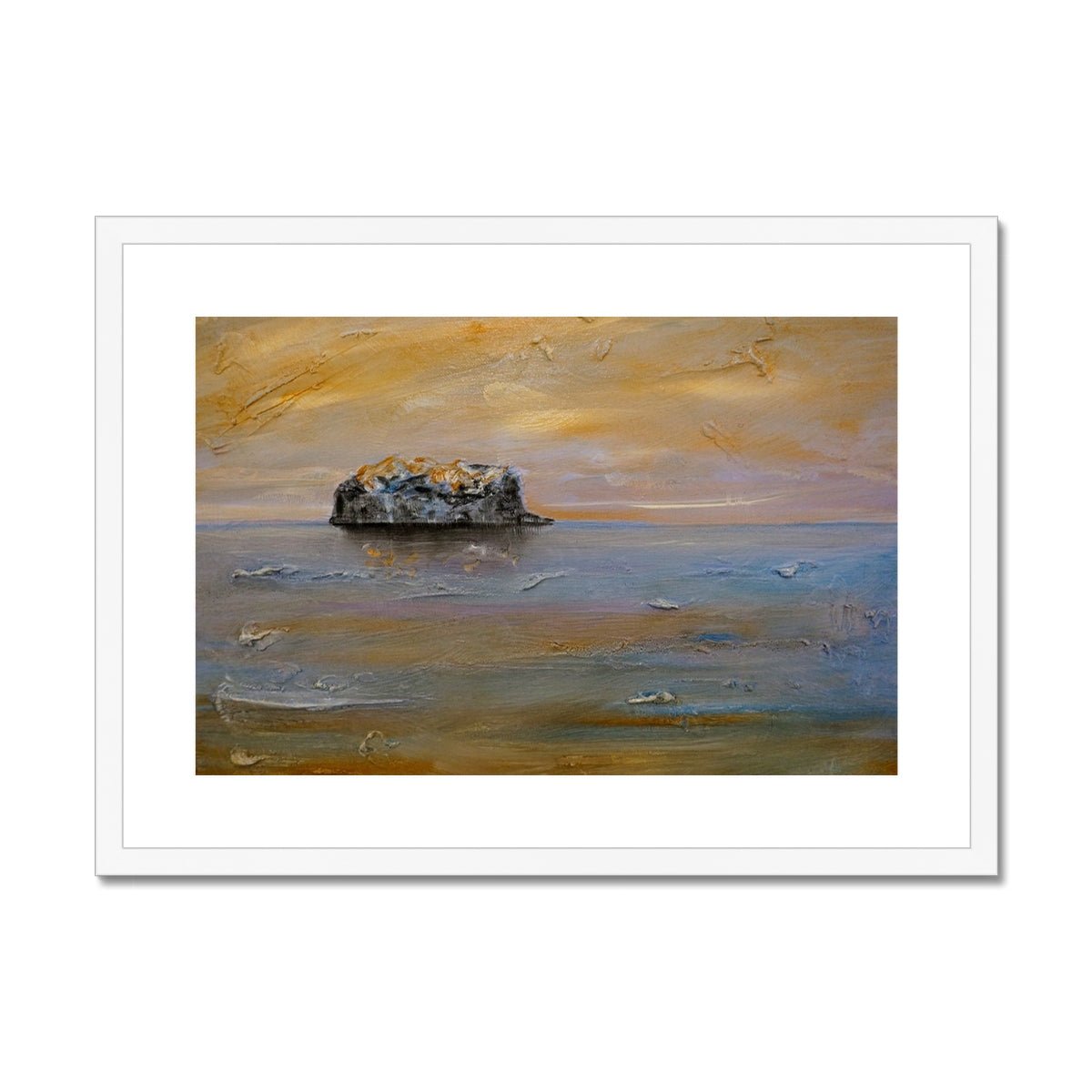 Bass Rock Dawn Painting | Framed & Mounted Prints From Scotland