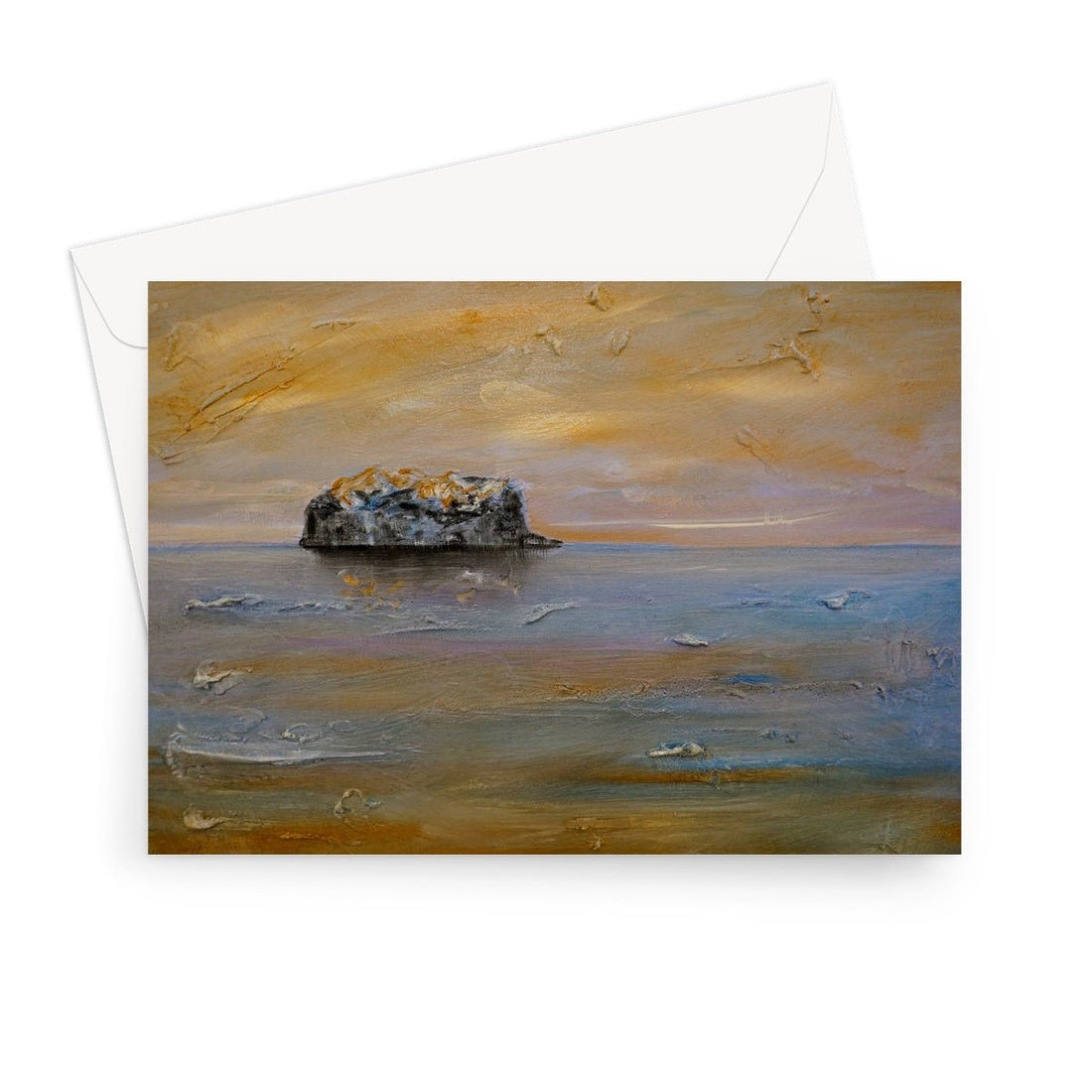 Bass Rock Dawn Scottish Art Gifts Greeting Card