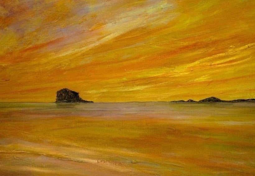 Bass Rock Dusk Art Prints from my Edinburgh & Glasgow Art Gallery Collection