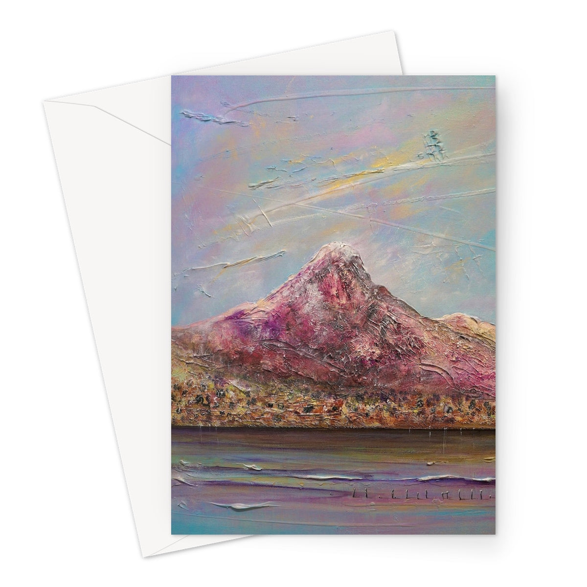 Ben Lomond Scottish Art Gifts Greeting Card | Scottish Lochs &amp; Mountains Art Gallery | Paintings, Prints, Homeware and Art Gifts From Scotland By Scottish Artist Kevin Hunter