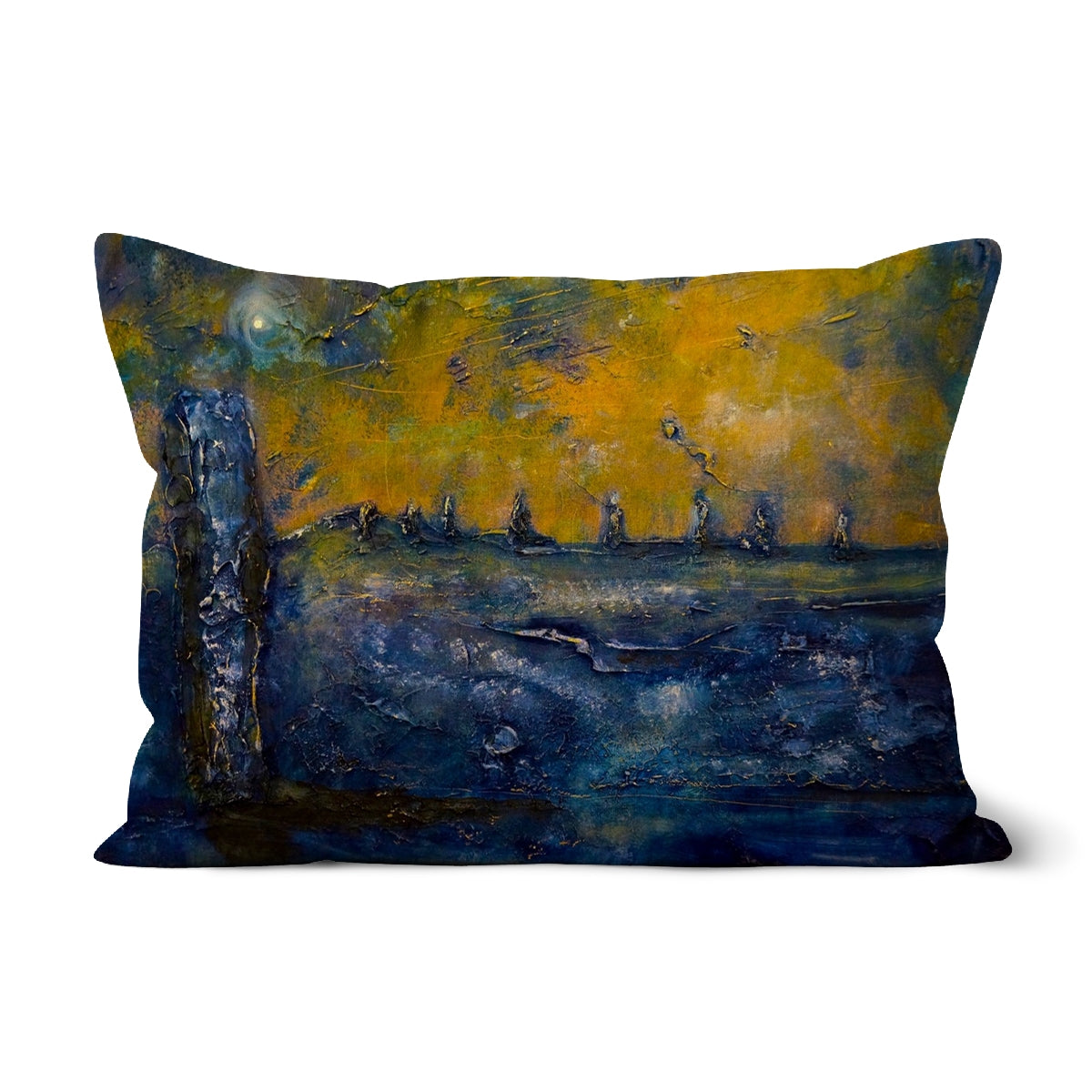 Brodgar Moonlight Orkney Art Gifts Cushion | Orkney Art Gallery | Paintings, Prints, Homeware and Art Gifts From Scotland By Scottish Artist Kevin Hunter