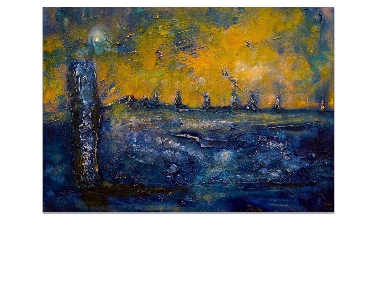 Brodgar Moonlight Orkney Art Prints from my Orkney Art Gallery Collection