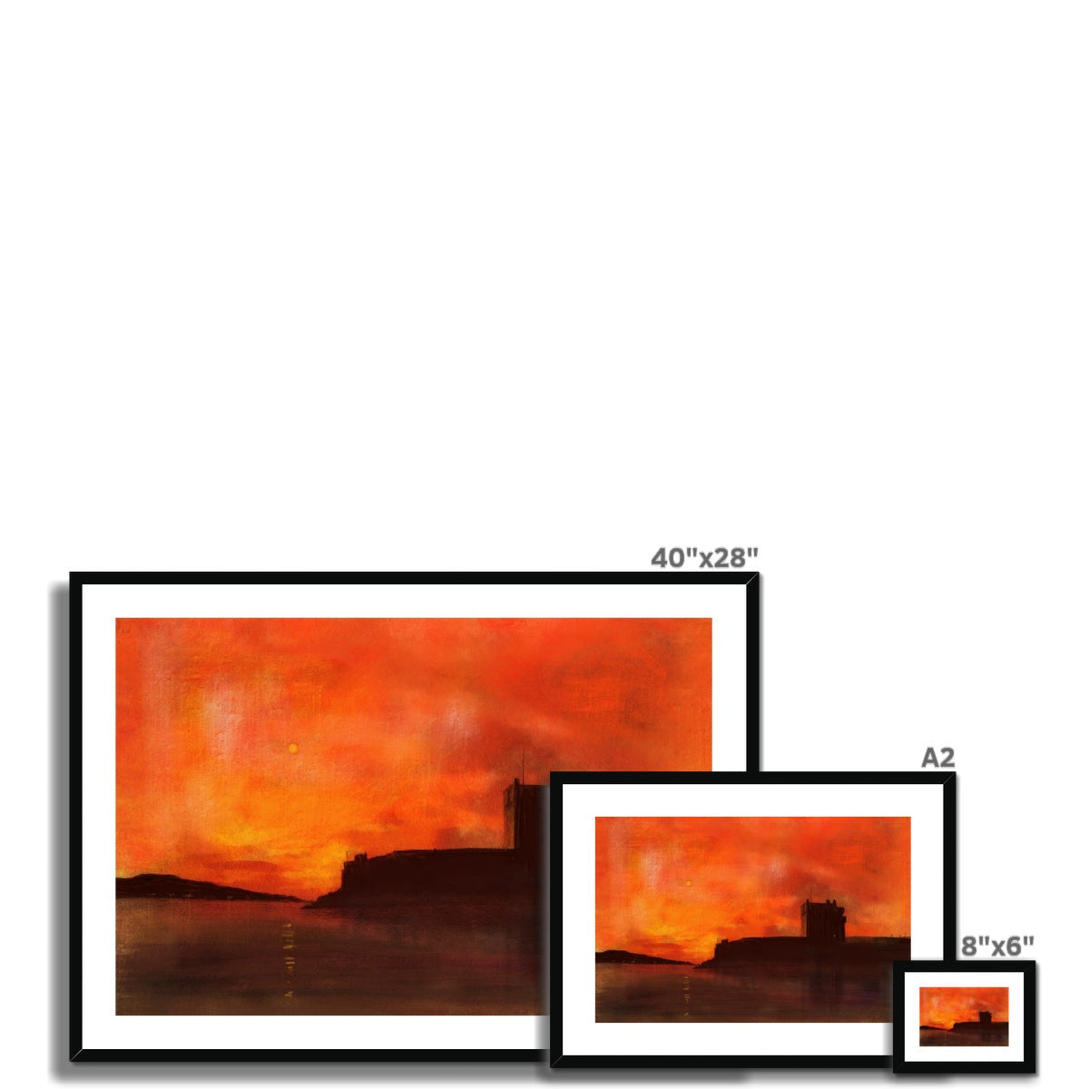 Broughty Castle Sunset Painting | Framed & Mounted Prints From Scotland