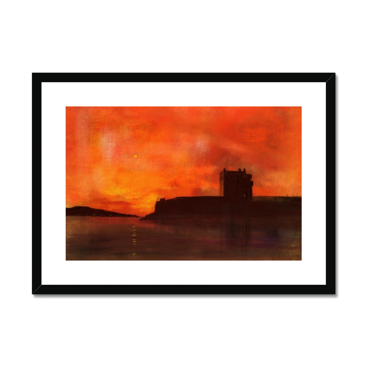 Broughty Castle Sunset Painting | Framed &amp; Mounted Prints From Scotland