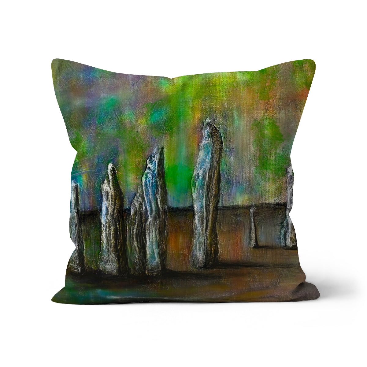 Callanish Northern Lights Art Gifts Cushion | Hebridean Islands Art Gallery | Paintings, Prints, Homeware and Art Gifts From Scotland By Scottish Artist Kevin Hunter