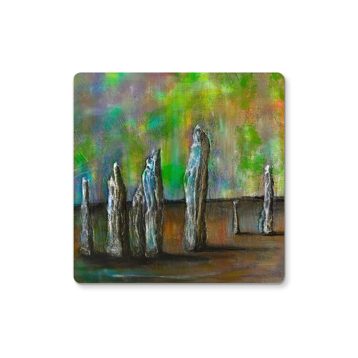 Callanish Northern Lights | Scottish Art Gifts | Coaster | Hebridean Islands Art Gallery | Paintings, Prints, Homeware and Art Gifts From Scotland By Scottish Artist Kevin Hunter