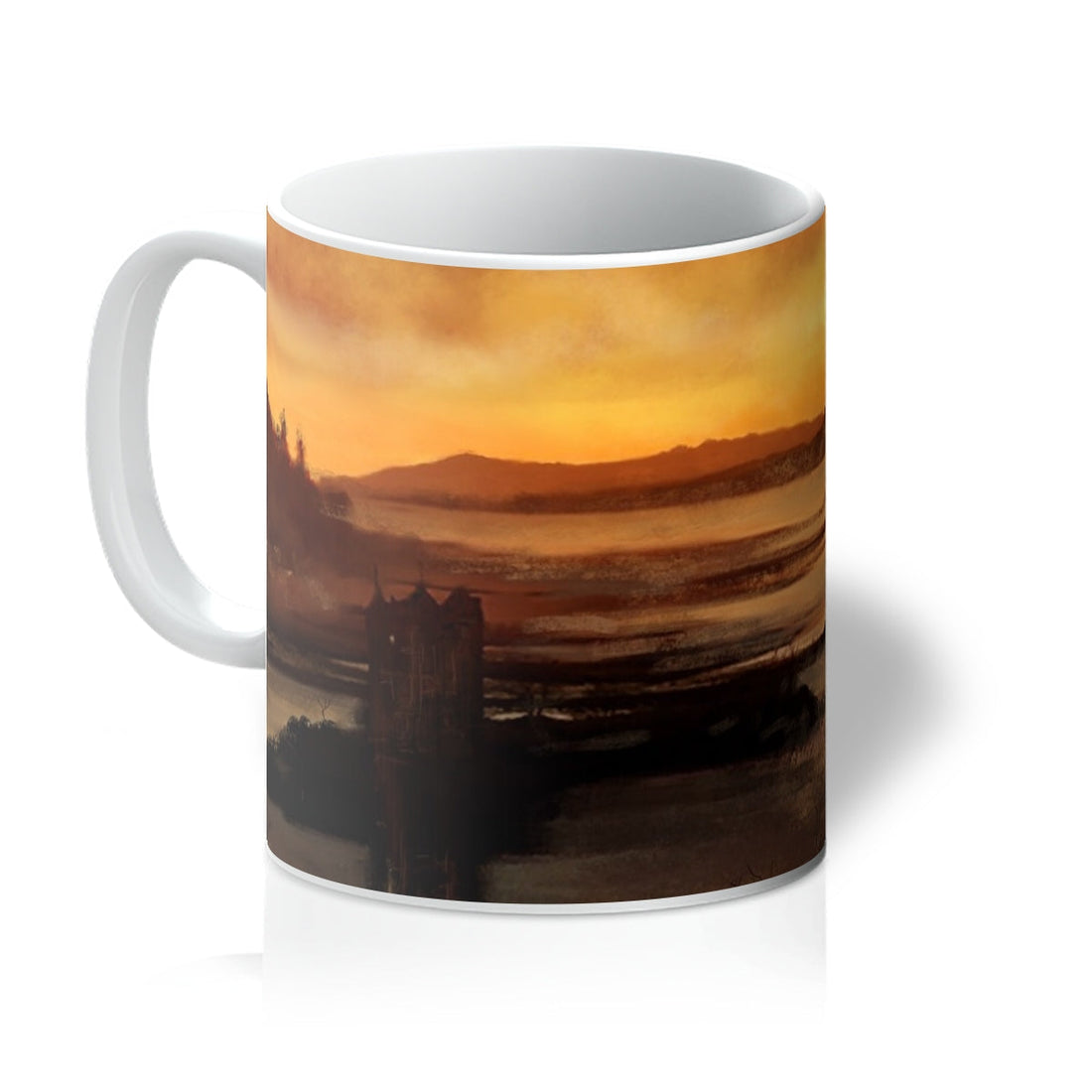 Castle Stalker Dusk Art Gifts Mug | Historic &amp; Iconic Scotland Art Gallery | Paintings, Prints, Homeware and Art Gifts From Scotland By Scottish Artist Kevin Hunter