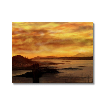 Castle Stalker Dusk Canvas | Historic &amp; Iconic Scotland Art Gallery | Paintings, Prints, Homeware and Art Gifts From Scotland By Scottish Artist Kevin Hunter