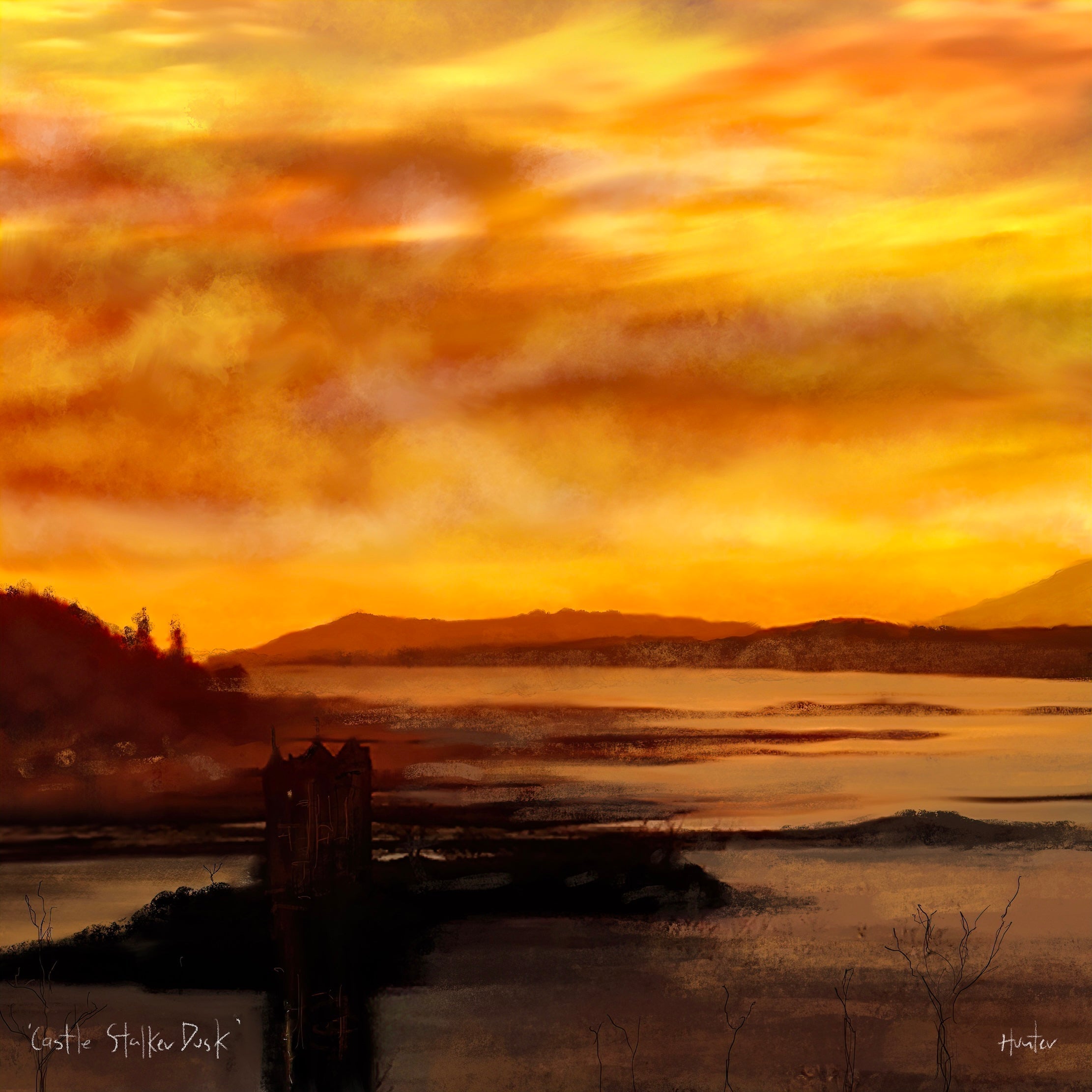 Castle Stalker Dusk | Scotland In Your Pocket Art Print