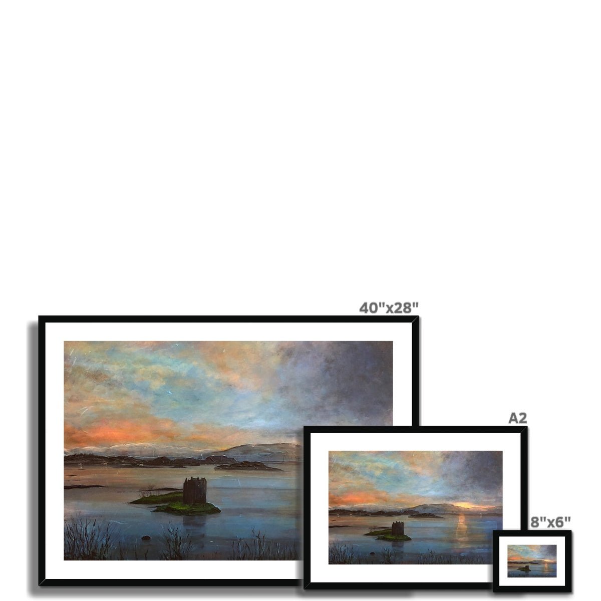 Castle Stalker Twilight Painting | Framed & Mounted Prints From Scotland