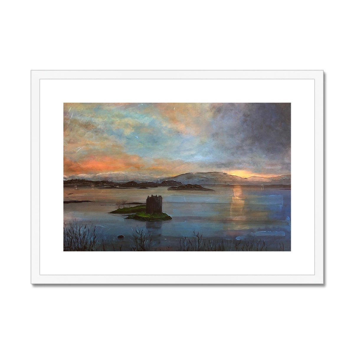 Castle Stalker Twilight Painting | Framed & Mounted Prints From Scotland