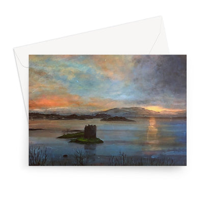 Castle Stalker Twilight Scottish Art Gifts Greeting Card