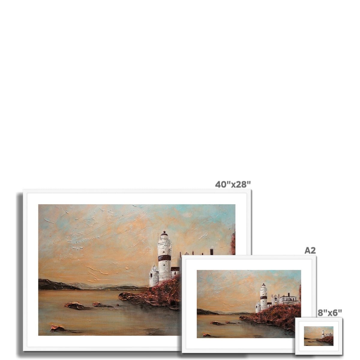 Cloch Lighthouse Dawn Painting | Framed & Mounted Prints From Scotland