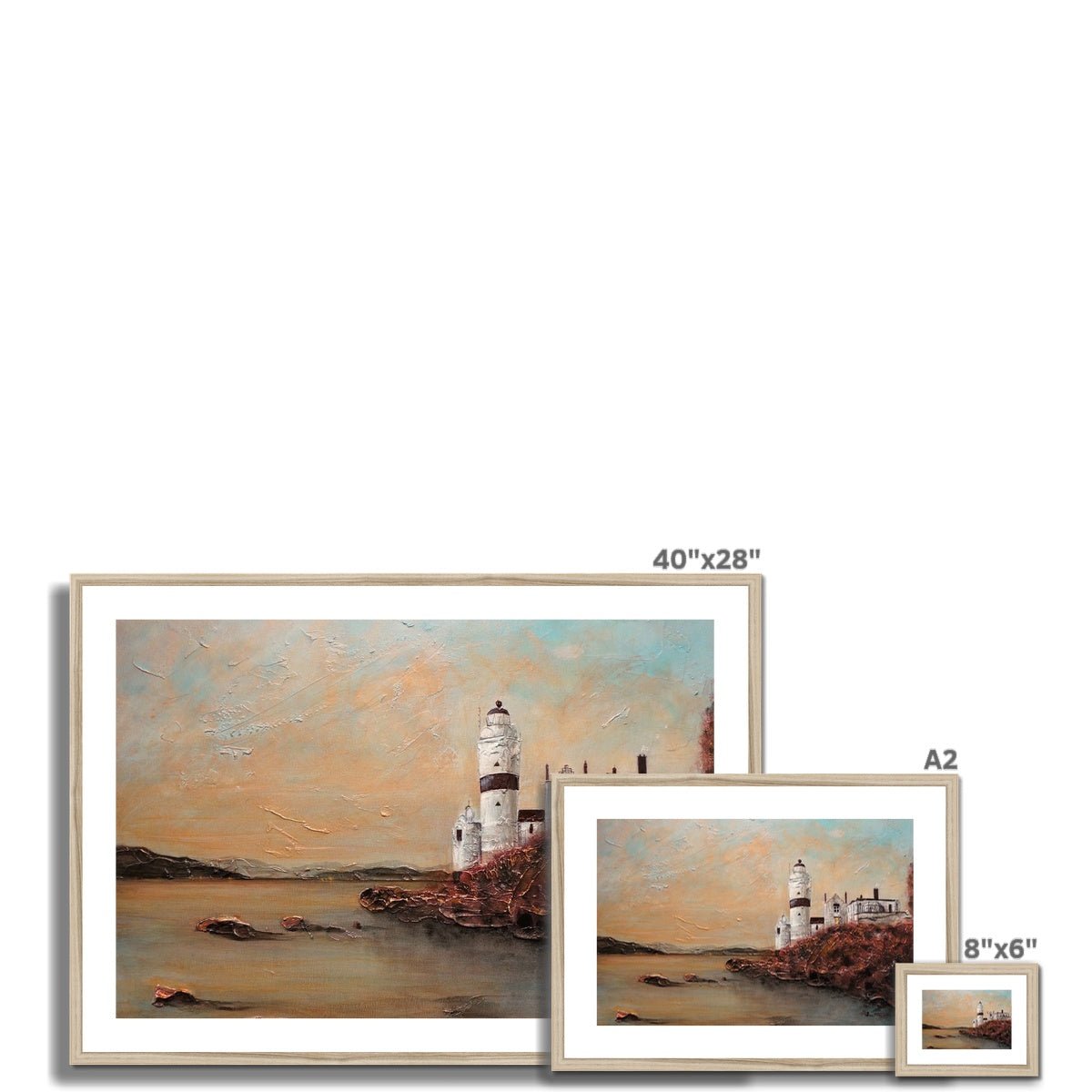 Cloch Lighthouse Dawn Painting | Framed &amp; Mounted Prints From Scotland