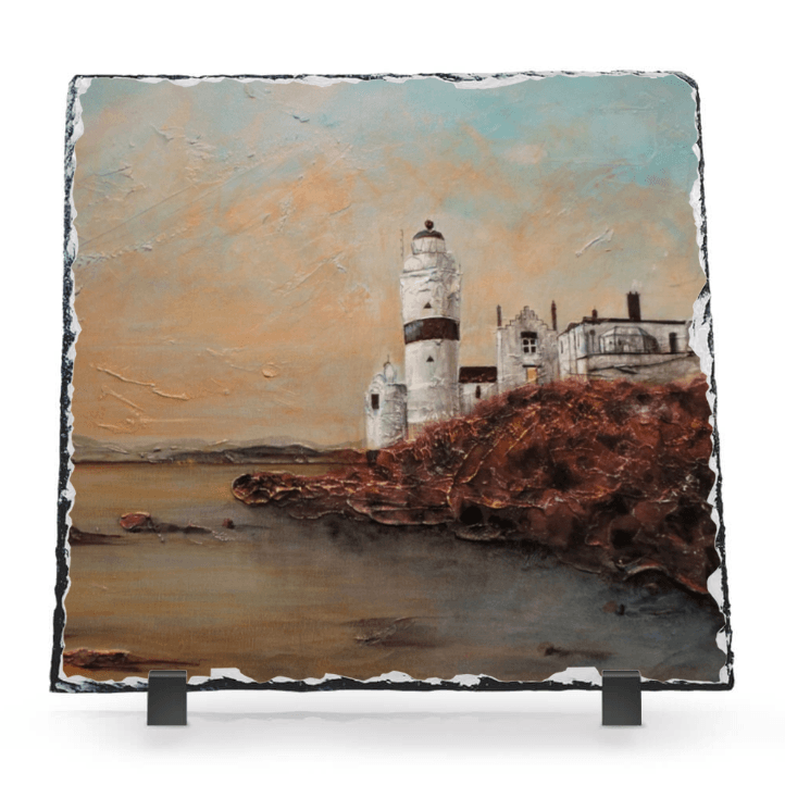 Cloch Lighthouse Dawn Scottish Slate Art