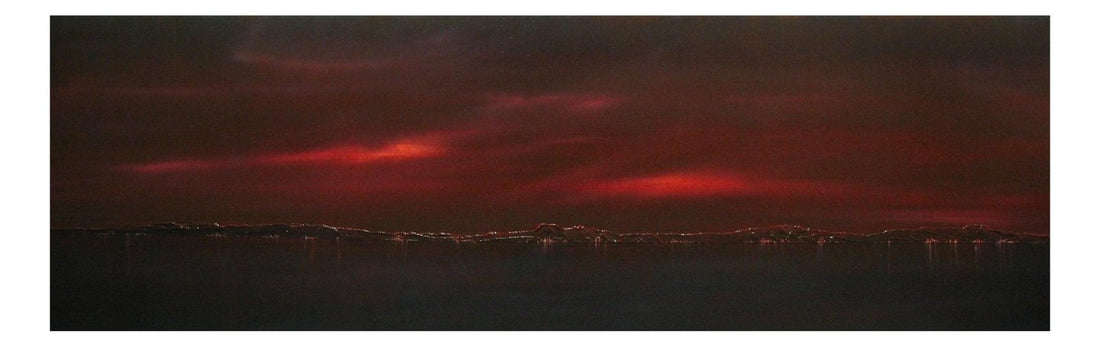 Clyde Winter Dusk | Panoramic Painting &amp; Art Prints | River Clyde Art Gallery | Paintings, Prints, Homeware and Art Gifts From Scotland By Scottish Artist Kevin Hunter