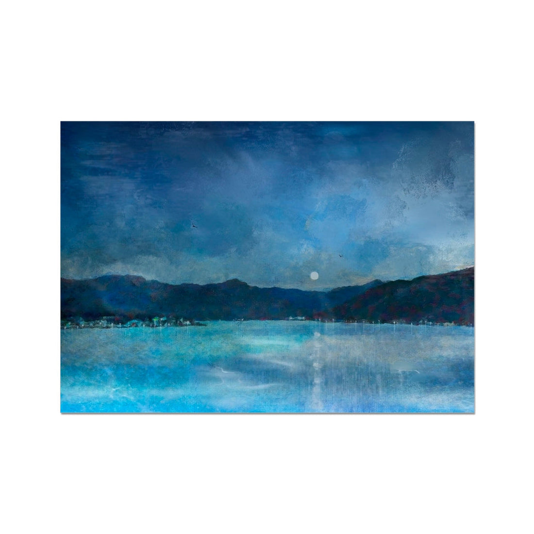 Clyde Winter Morning Moon Prints | River Clyde Art Gallery | Paintings, Prints, Homeware and Art Gifts From Scotland By Scottish Artist Kevin Hunter