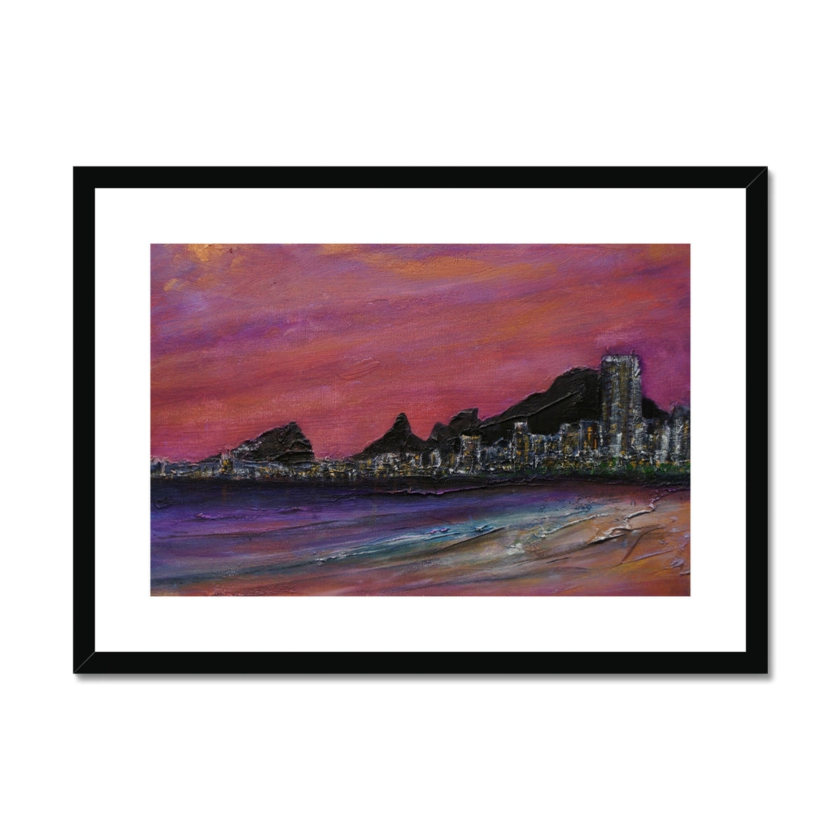 Copacabana Beach Dusk Painting | Framed & Mounted Prints From Scotland