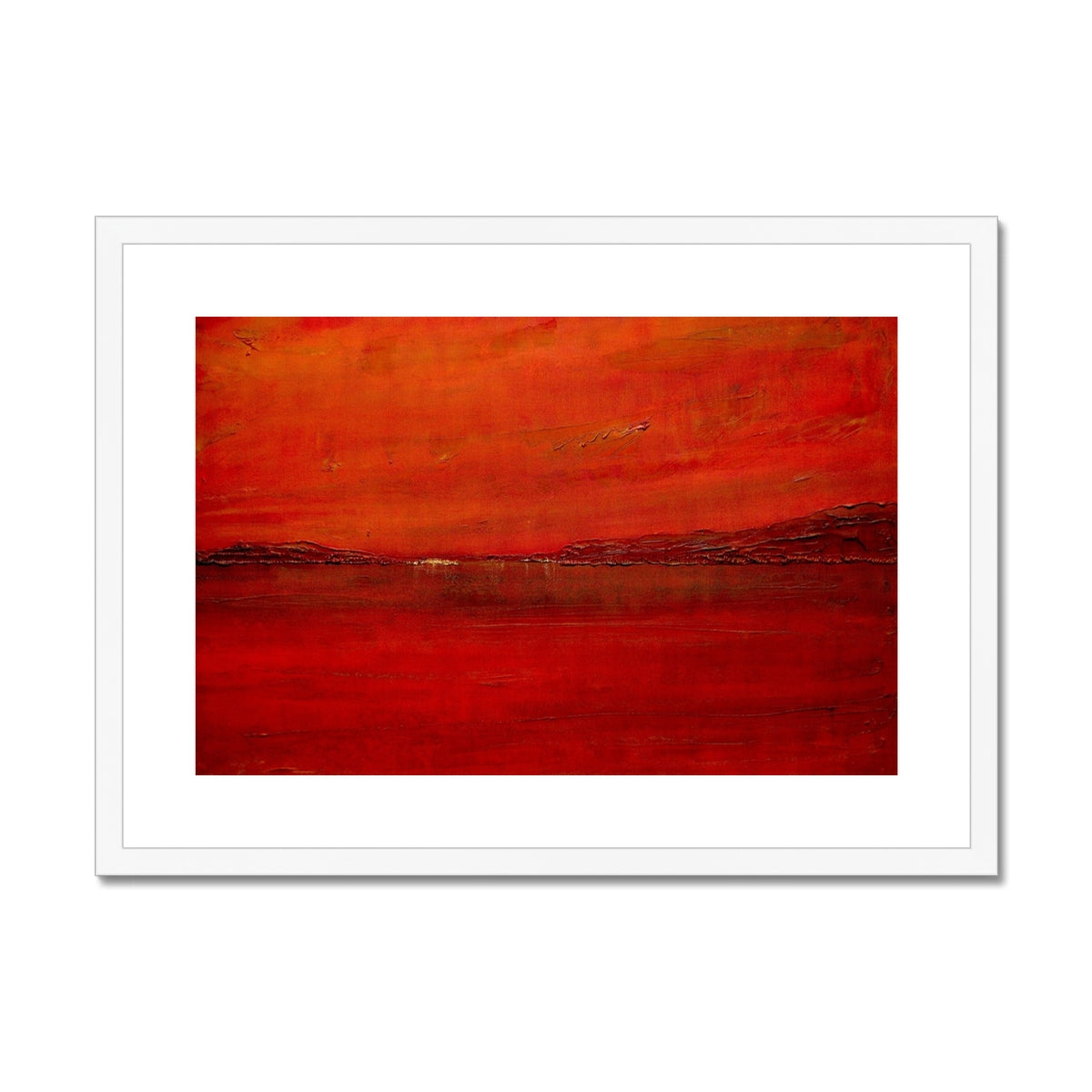 Deep Loch Lomond Sunset Painting | Framed &amp; Mounted Prints From Scotland