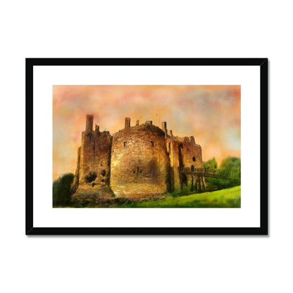 Dirleton Castle Dusk Painting | Framed &amp; Mounted Prints From Scotland